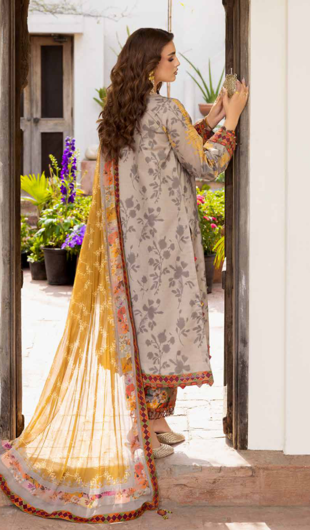3 Piece Unstitched Embroidered Lawn - V1902