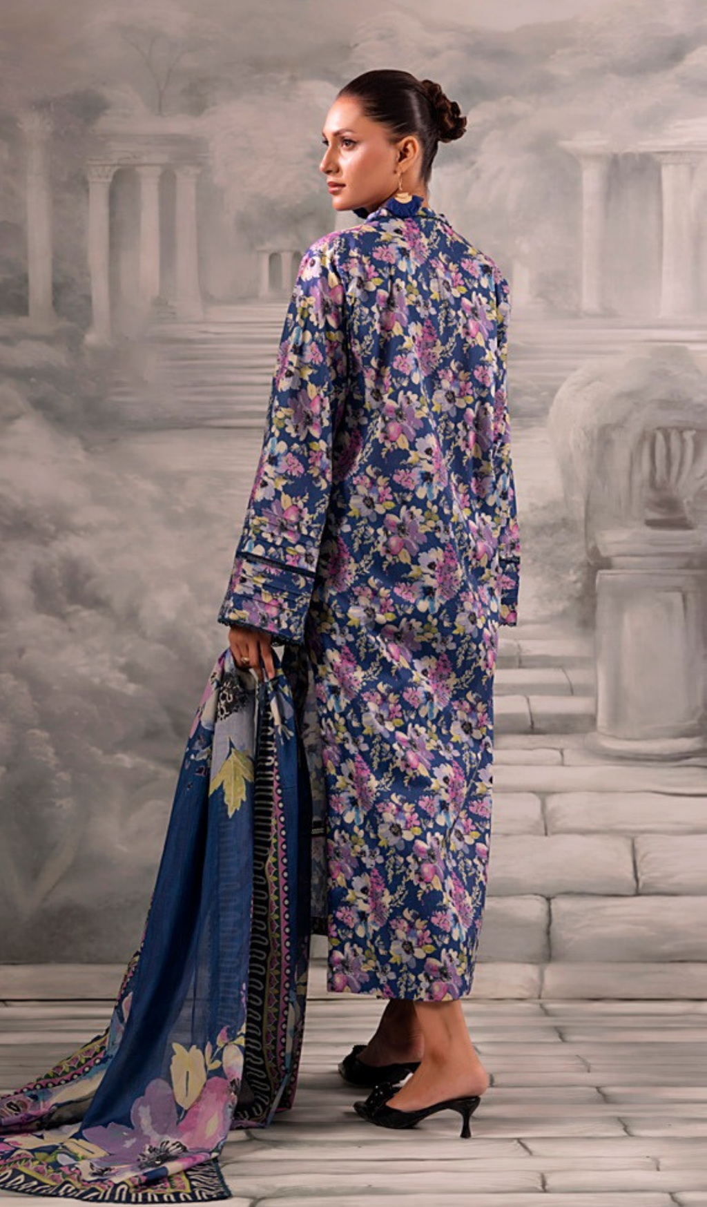 3 Piece Unstitched Digital Printed Lawn - V1301