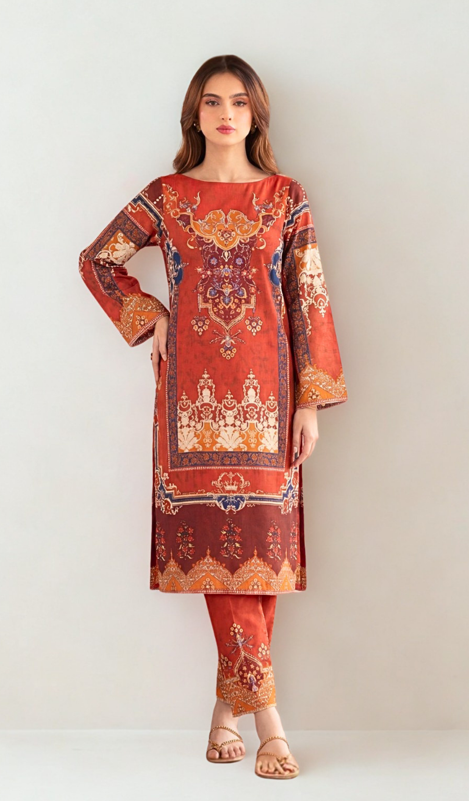 2 Piece Unstitched Digital Printed Lawn - V1205