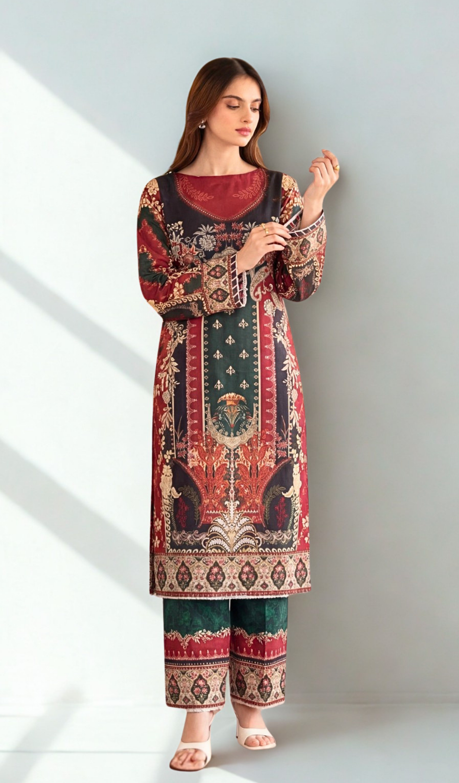 2 Piece Unstitched Digital Printed Lawn - V1206