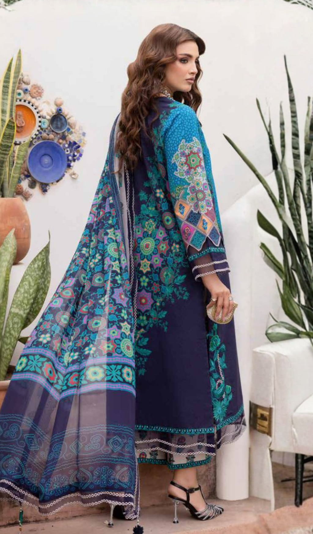 3 Piece Unstitched Embroidered Lawn - V1903