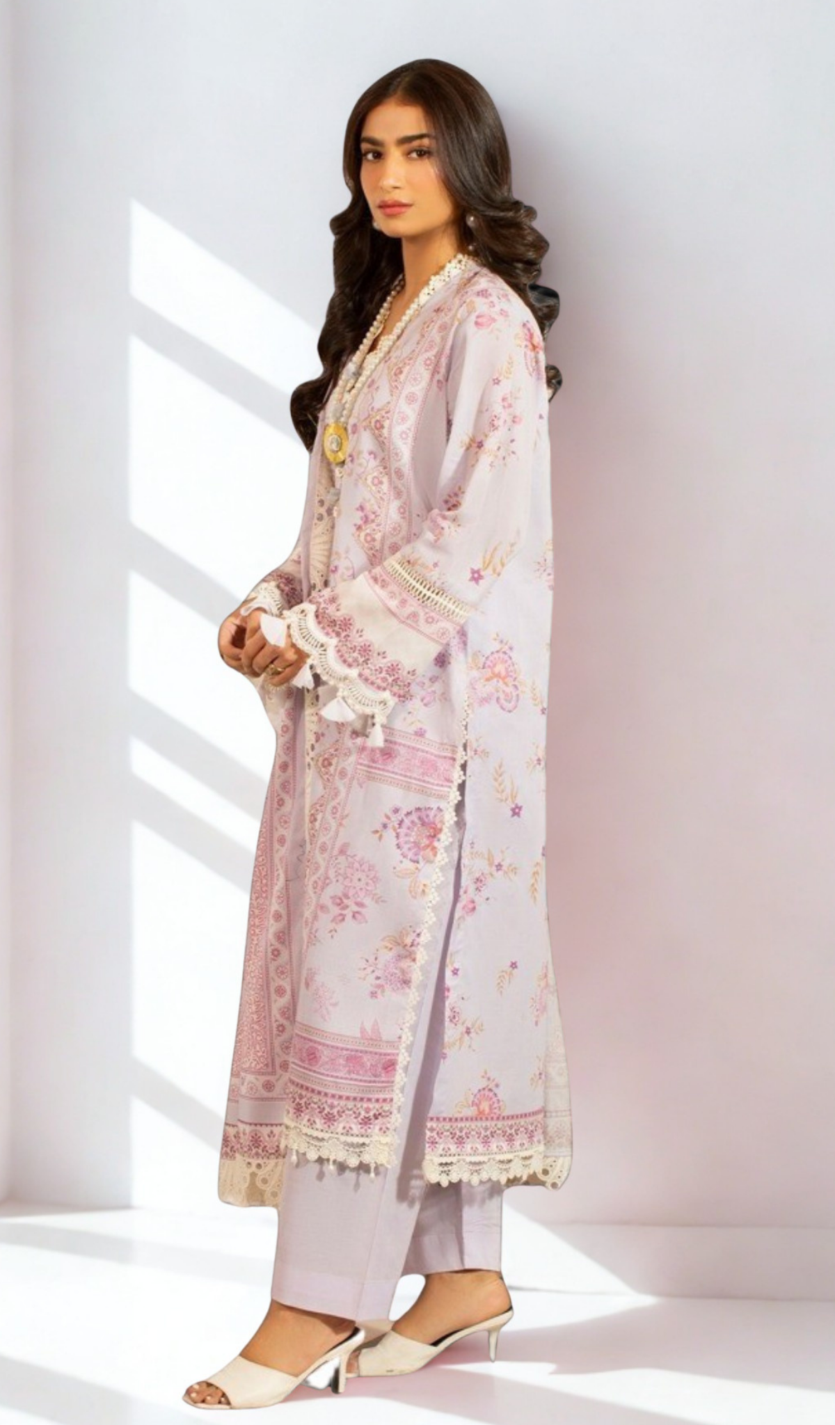 3 Piece Unstitched Digital Printed Lawn - V1402