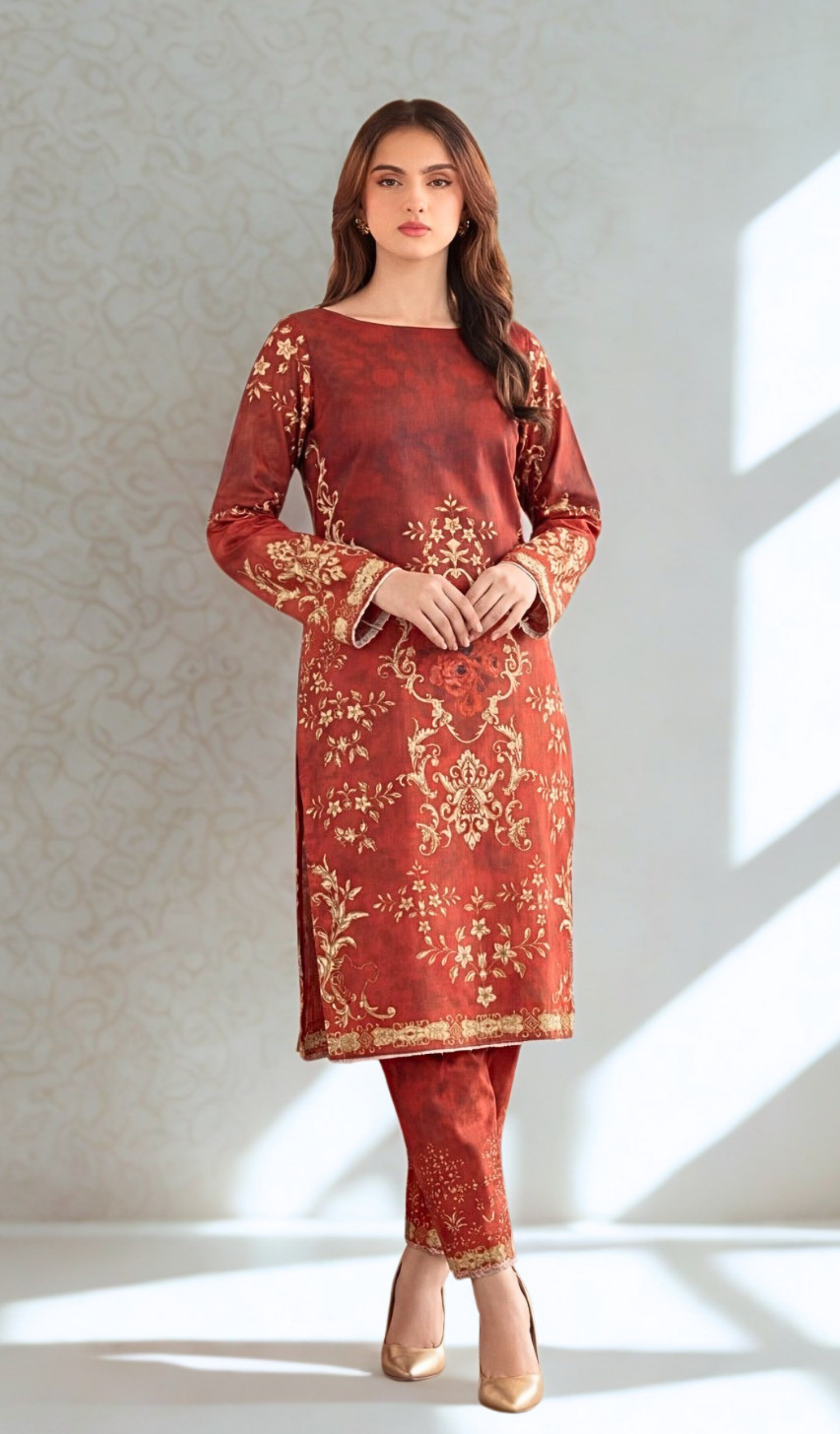 2 Piece Unstitched Digital Printed Lawn - V1207