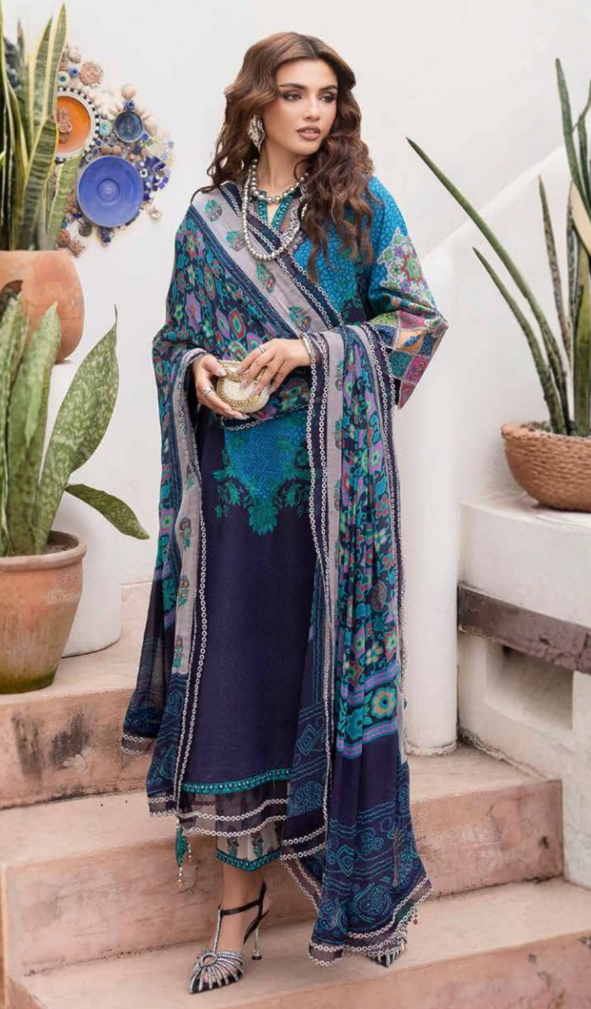 3 Piece Unstitched Embroidered Lawn - V1903