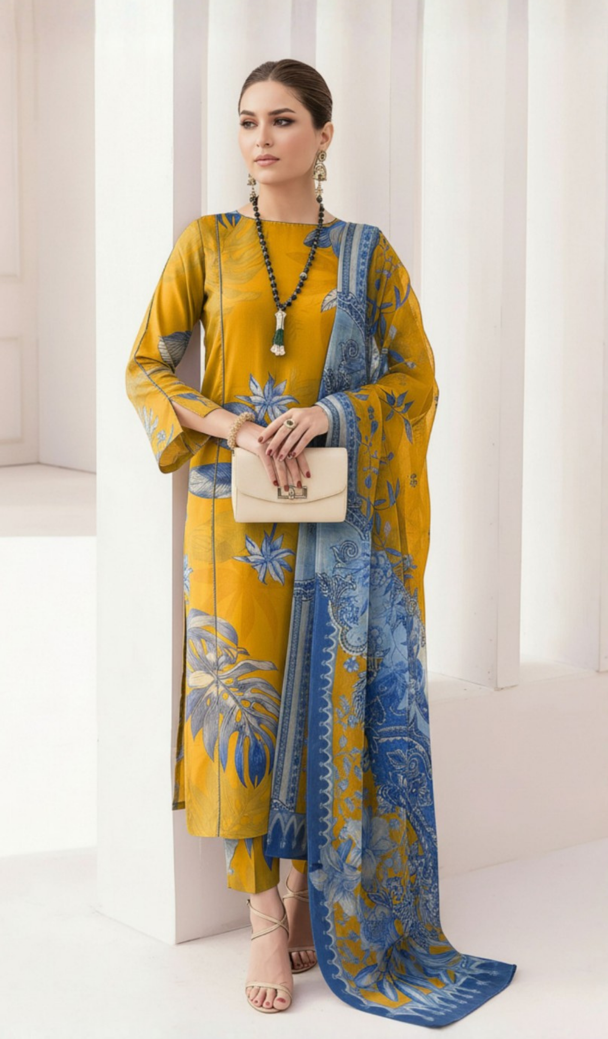 3 Piece Unstitched Digital Printed Lawn - V1703