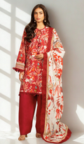 3 Piece Unstitched Digital Printed Lawn - V1403