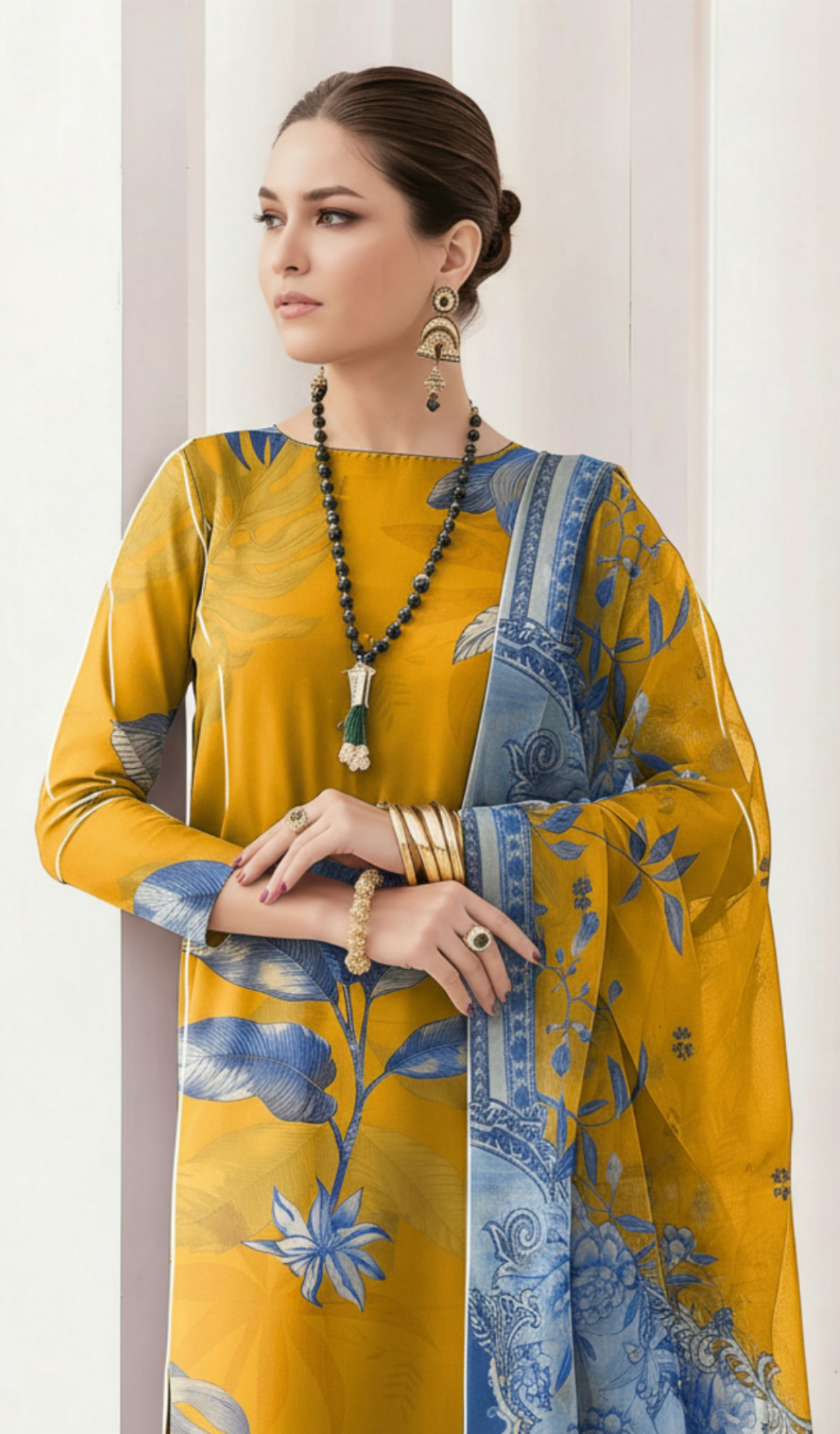 3 Piece Unstitched Digital Printed Lawn - V1703