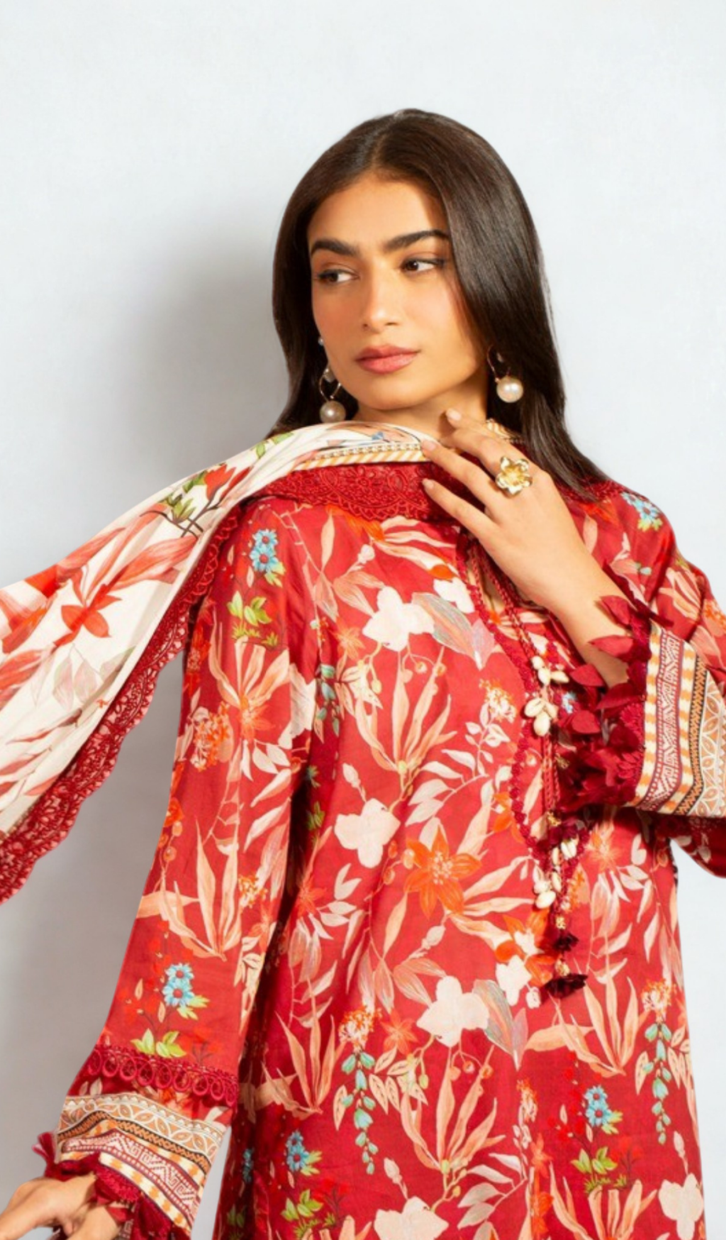 3 Piece Unstitched Digital Printed Lawn - V1403