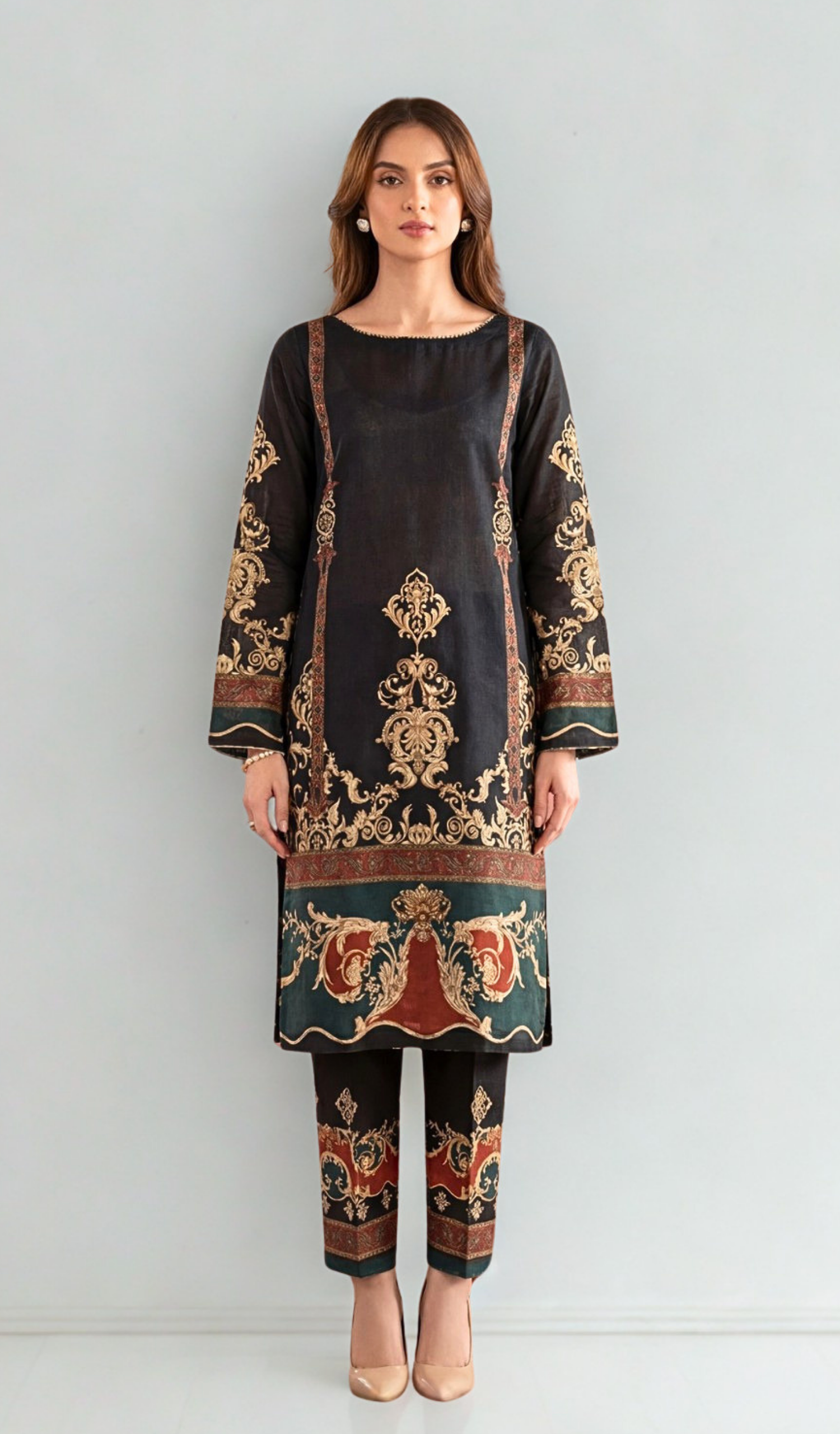 2 Piece Unstitched Digital Printed Lawn - V1209