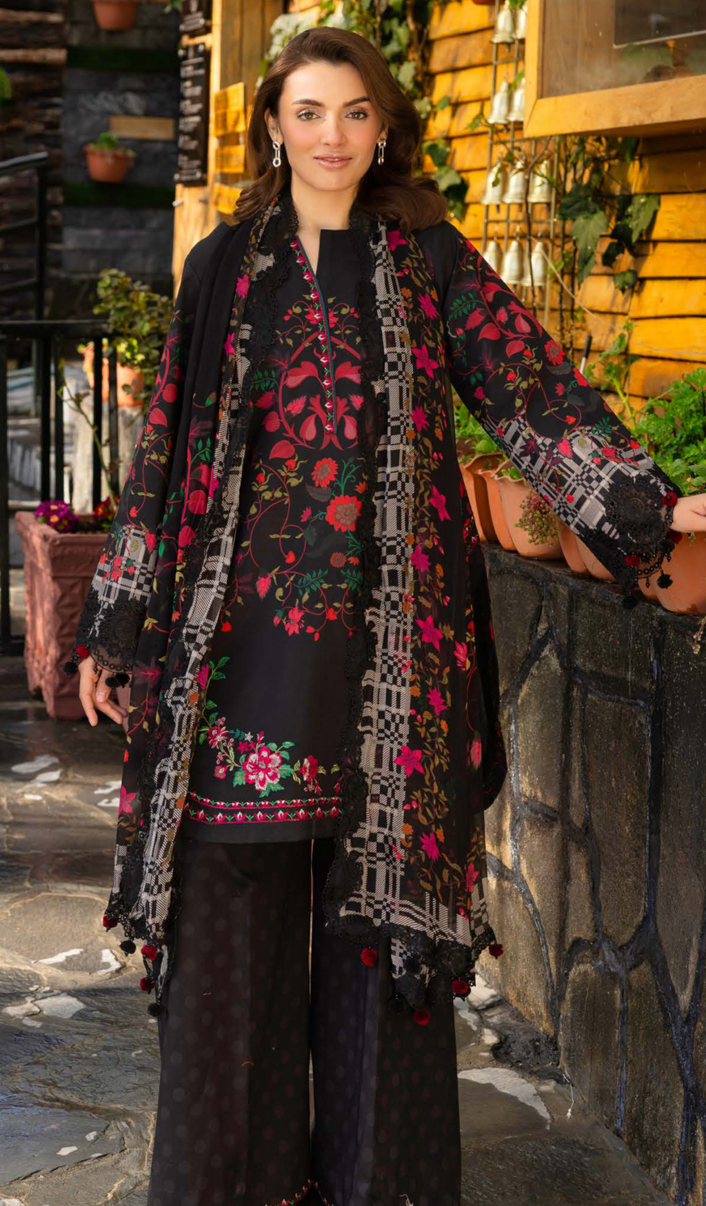 3 Piece Unstitched Embroidered Lawn - V2003