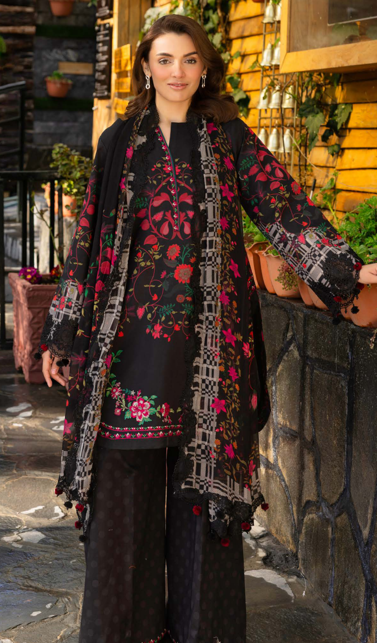 3 Piece Unstitched Embroidered Lawn - V2003