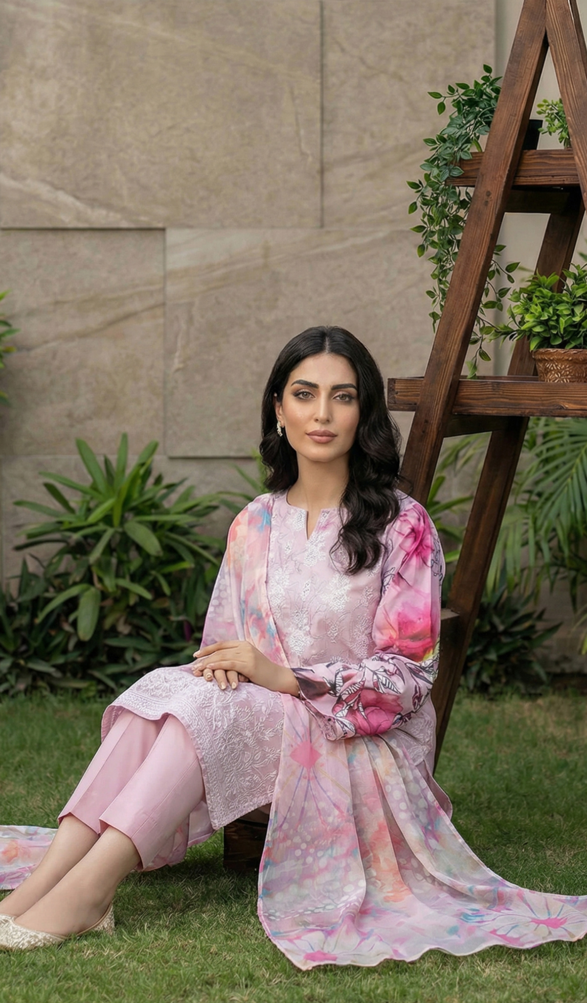 3 Piece Unstitched Embroidered Lawn - V1803