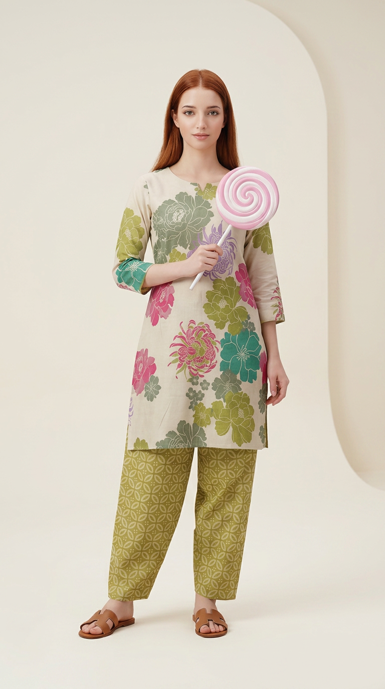Basic Cocoon 2-piece Lawn Suit -01