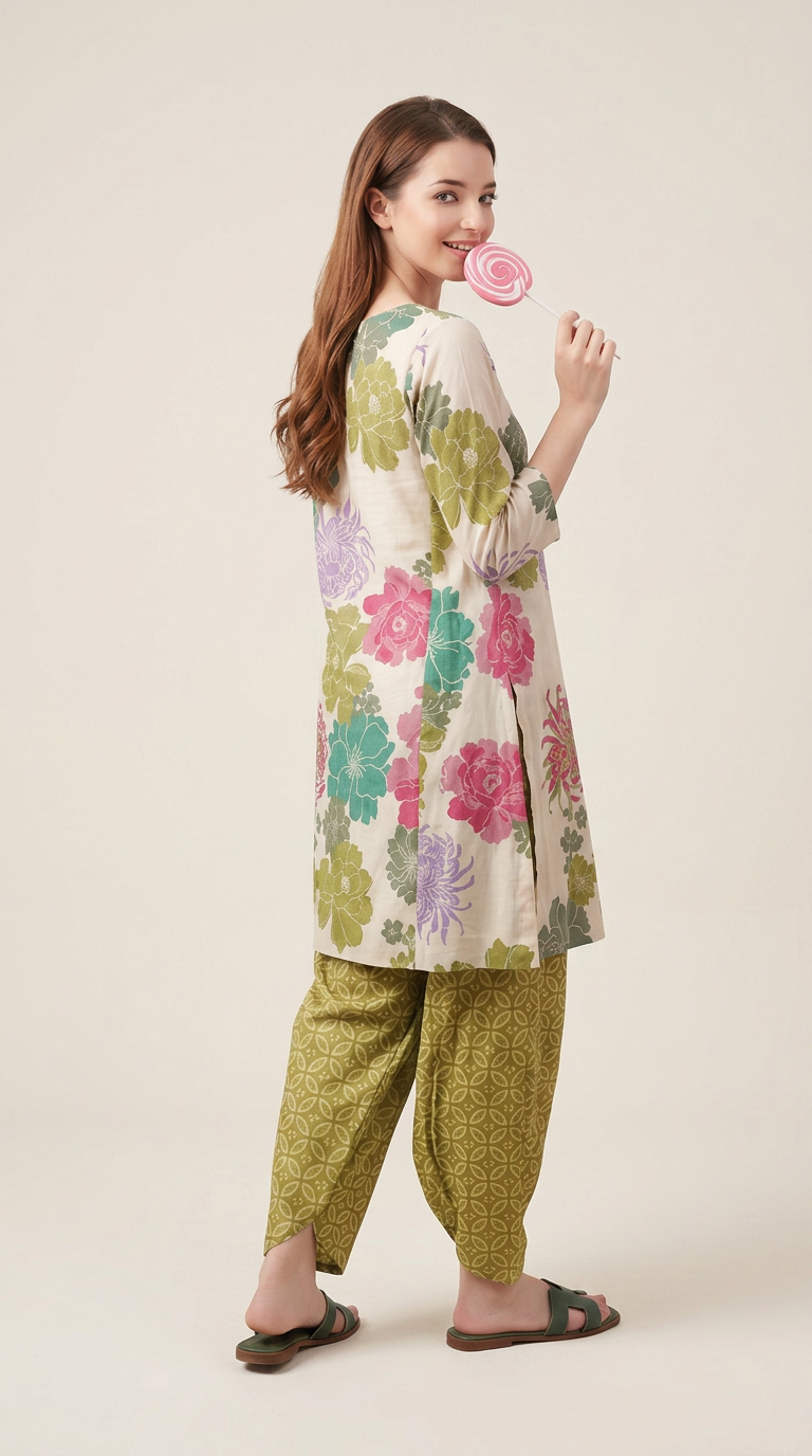 Basic Cocoon 2-piece Lawn Suit -01