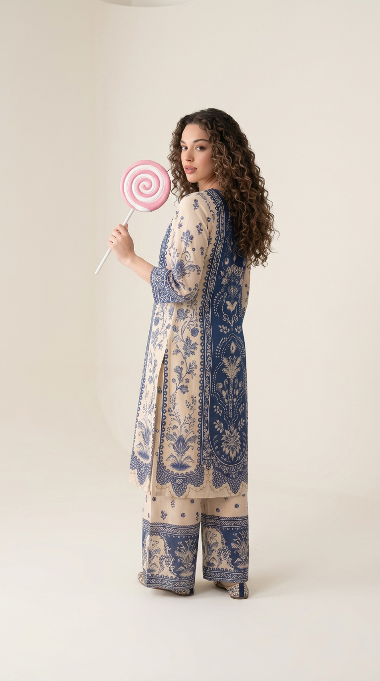 Basic Cocoon 2-piece Lawn Suit -04