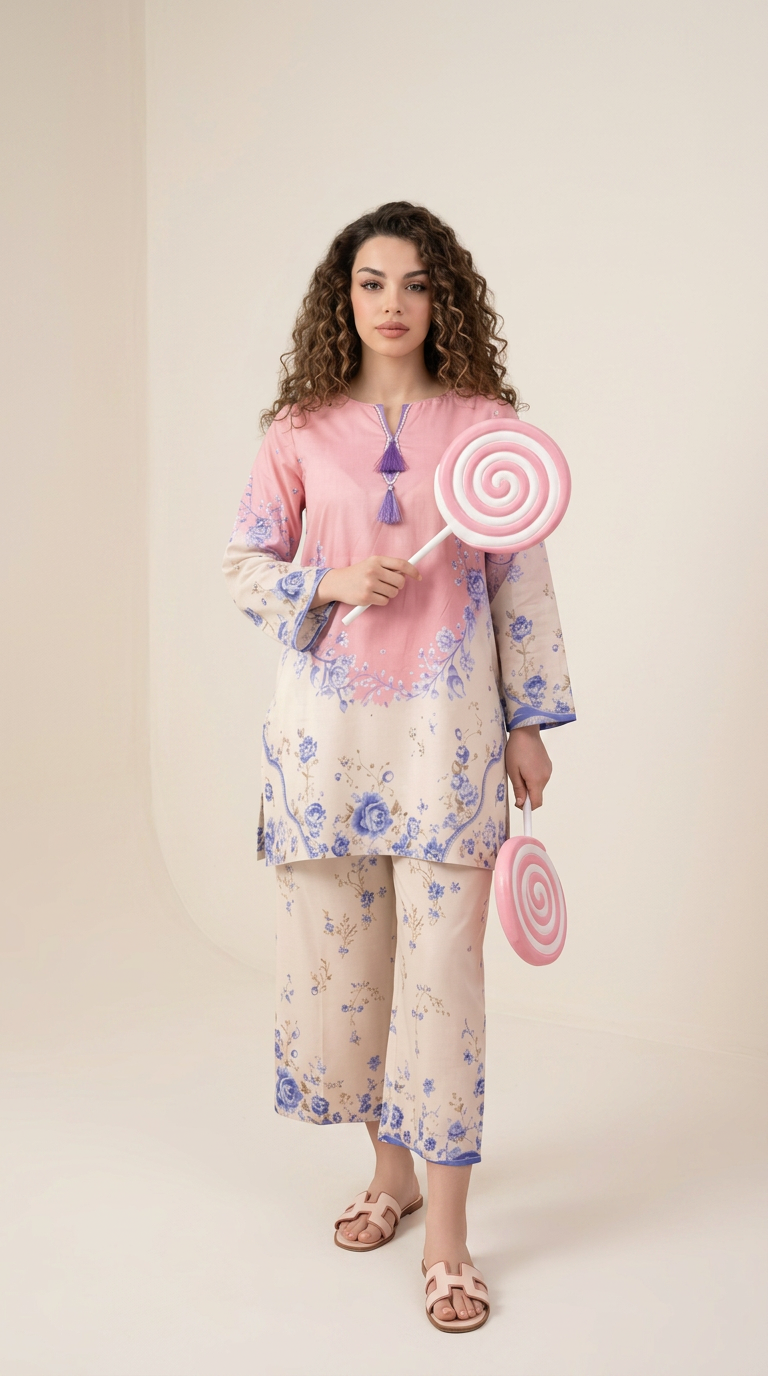 Basic Cocoon 2-piece Lawn Suit -05