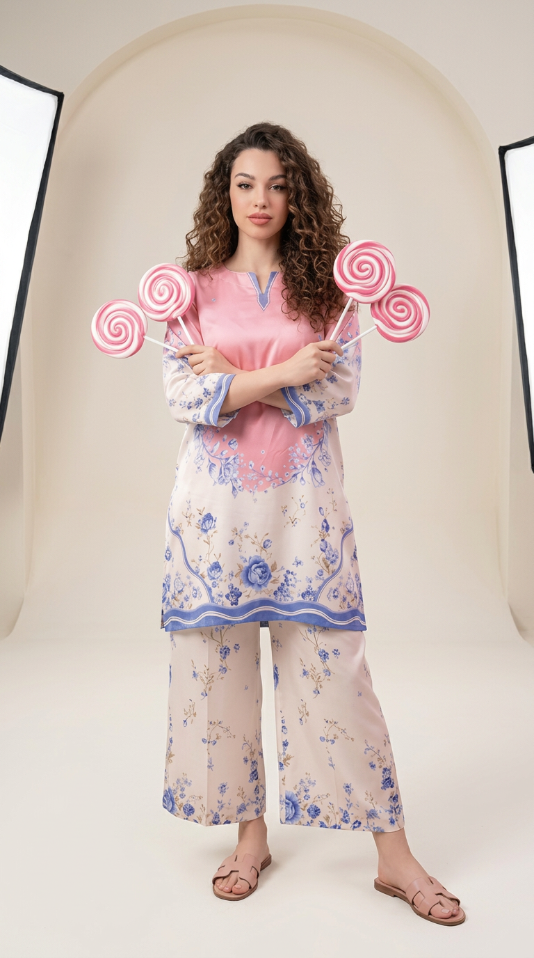 Basic Cocoon 2-piece Lawn Suit -05