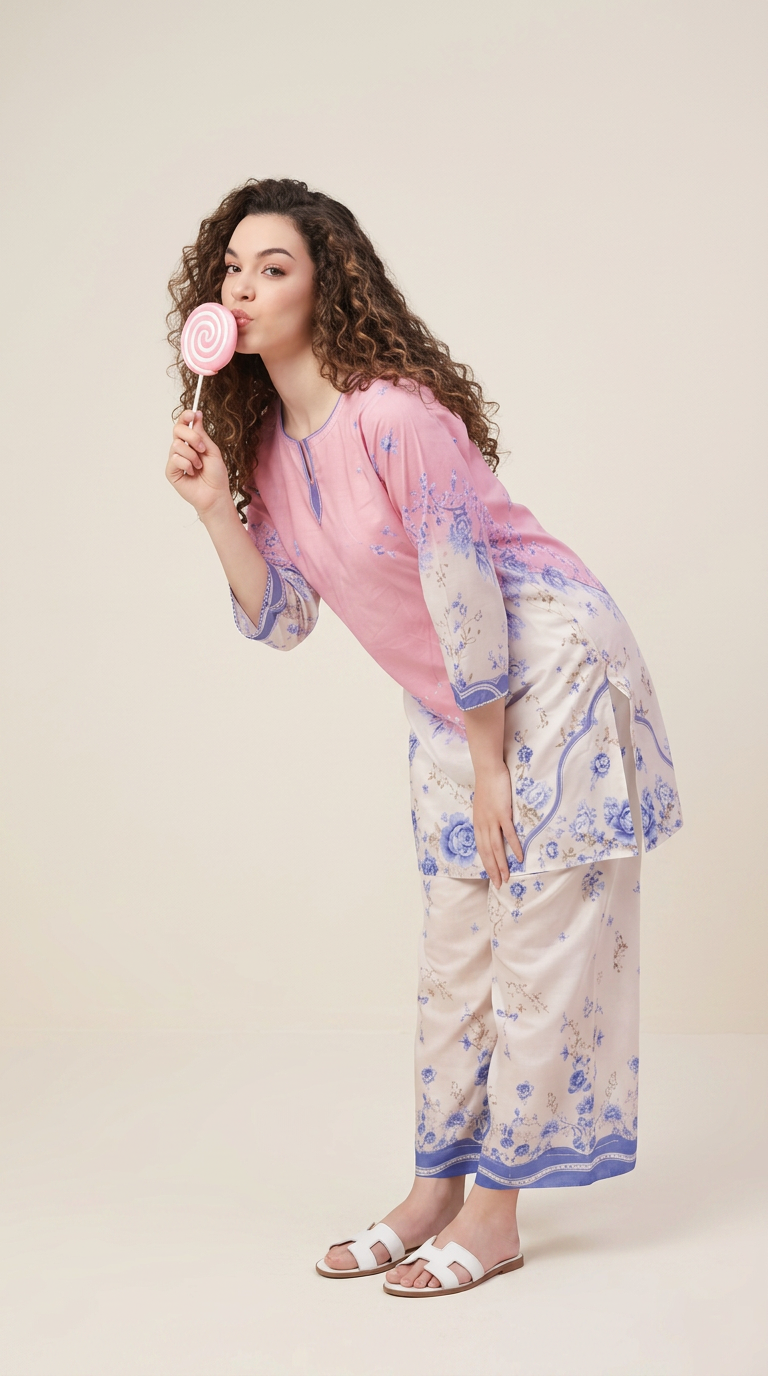 Basic Cocoon 2-piece Lawn Suit -05