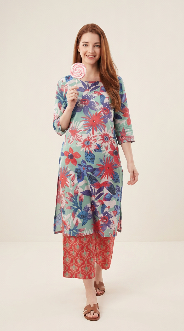 Basic Cocoon 2-piece Lawn Suit -06