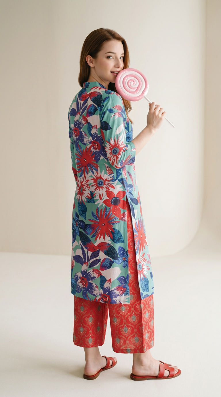 Basic Cocoon 2-piece Lawn Suit -06