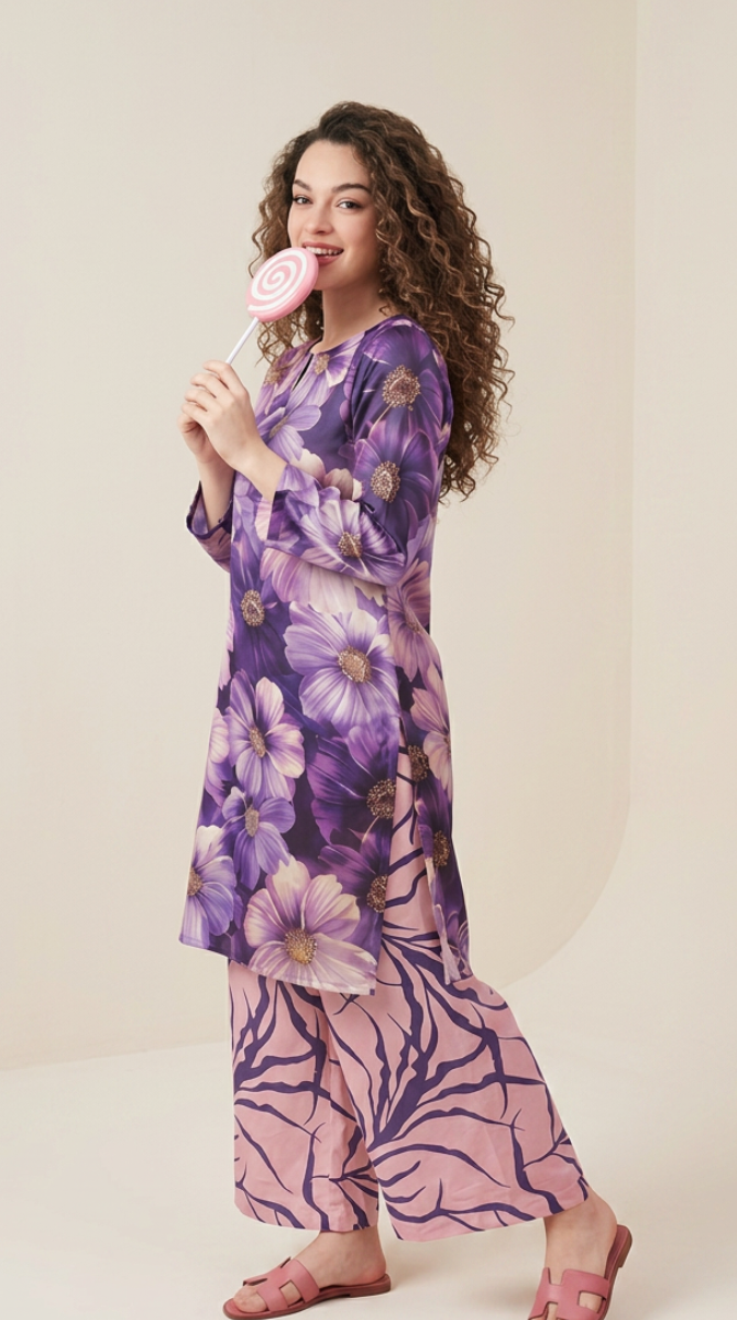 Basic Cocoon 2-piece Lawn Suit -07