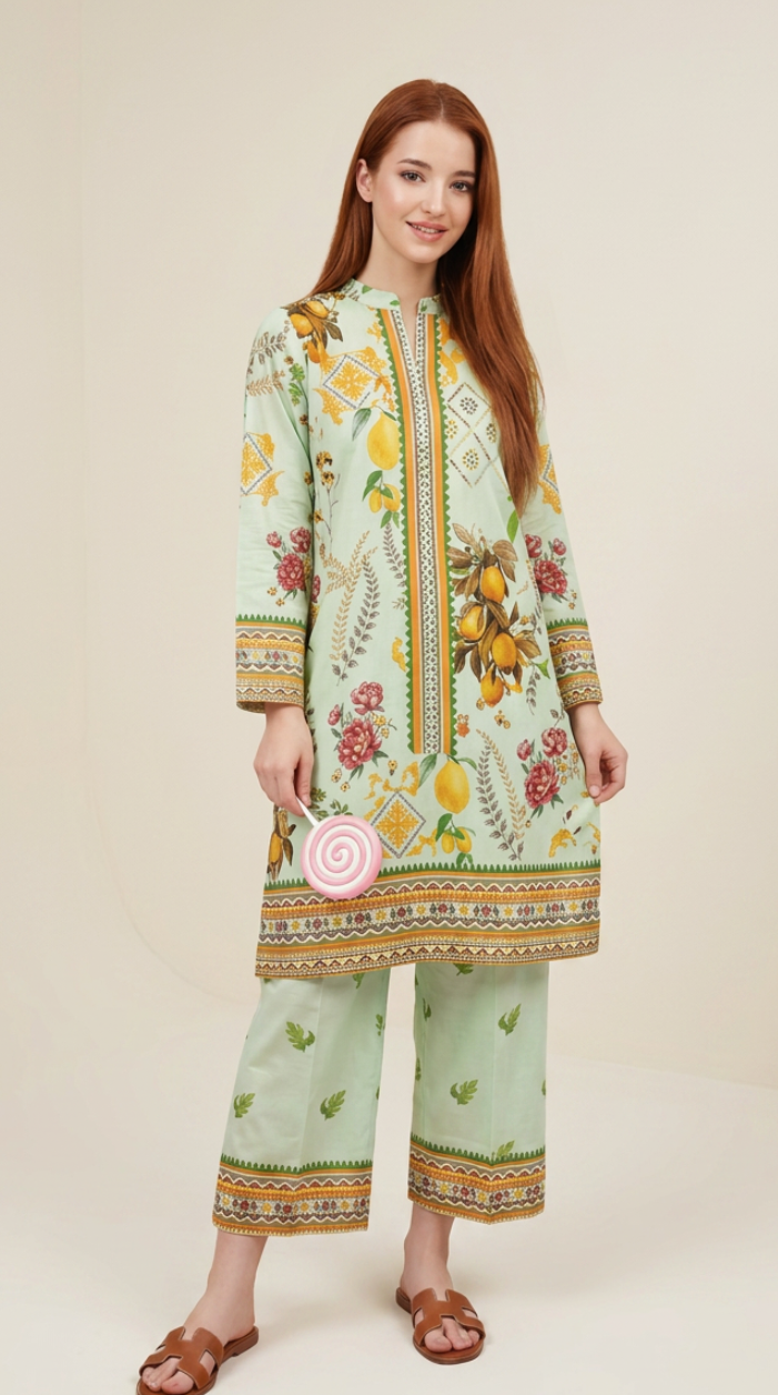 Basic Cocoon 2-piece Lawn Suit -08
