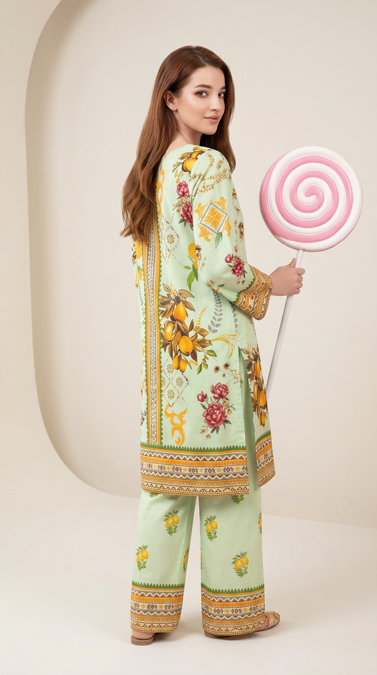 Basic Cocoon 2-piece Lawn Suit -08