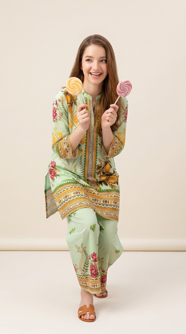 Basic Cocoon 2-piece Lawn Suit -08