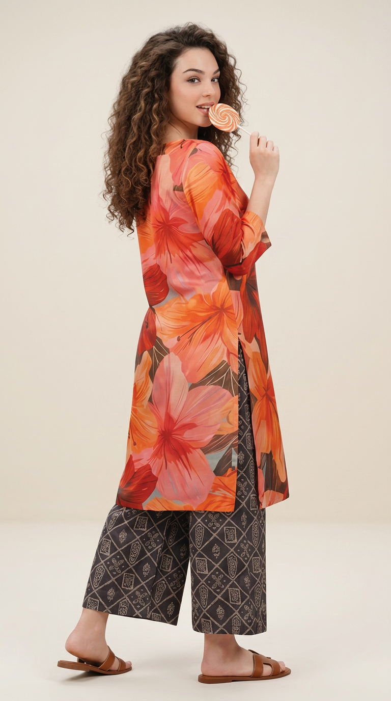 Basic Cocoon 2-piece Lawn Suit -09