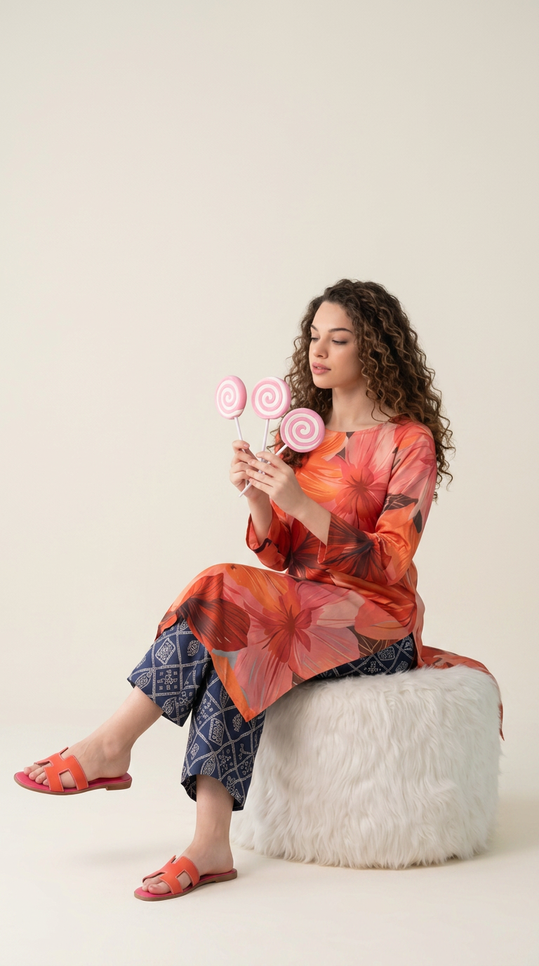 Basic Cocoon 2-piece Lawn Suit -09