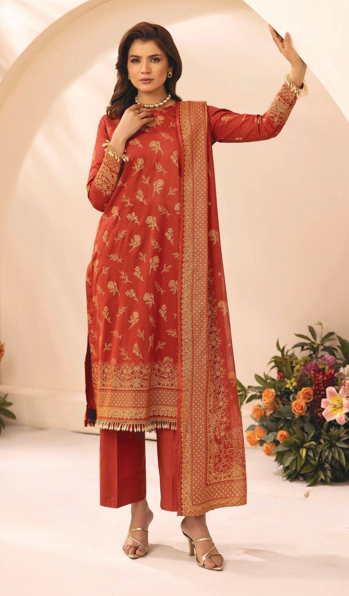 3 Piece Unstitched Printed Lawn - V105