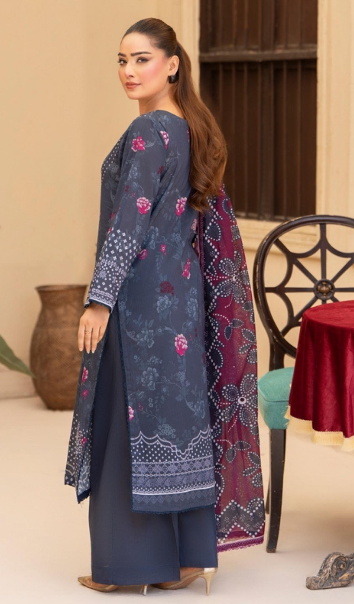 3 Piece Unstitched Digital Printed Lawn - V210
