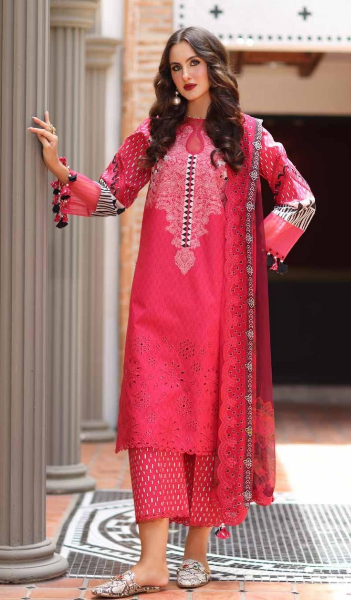 3 Piece Unstitched Embroidered Lawn - V710