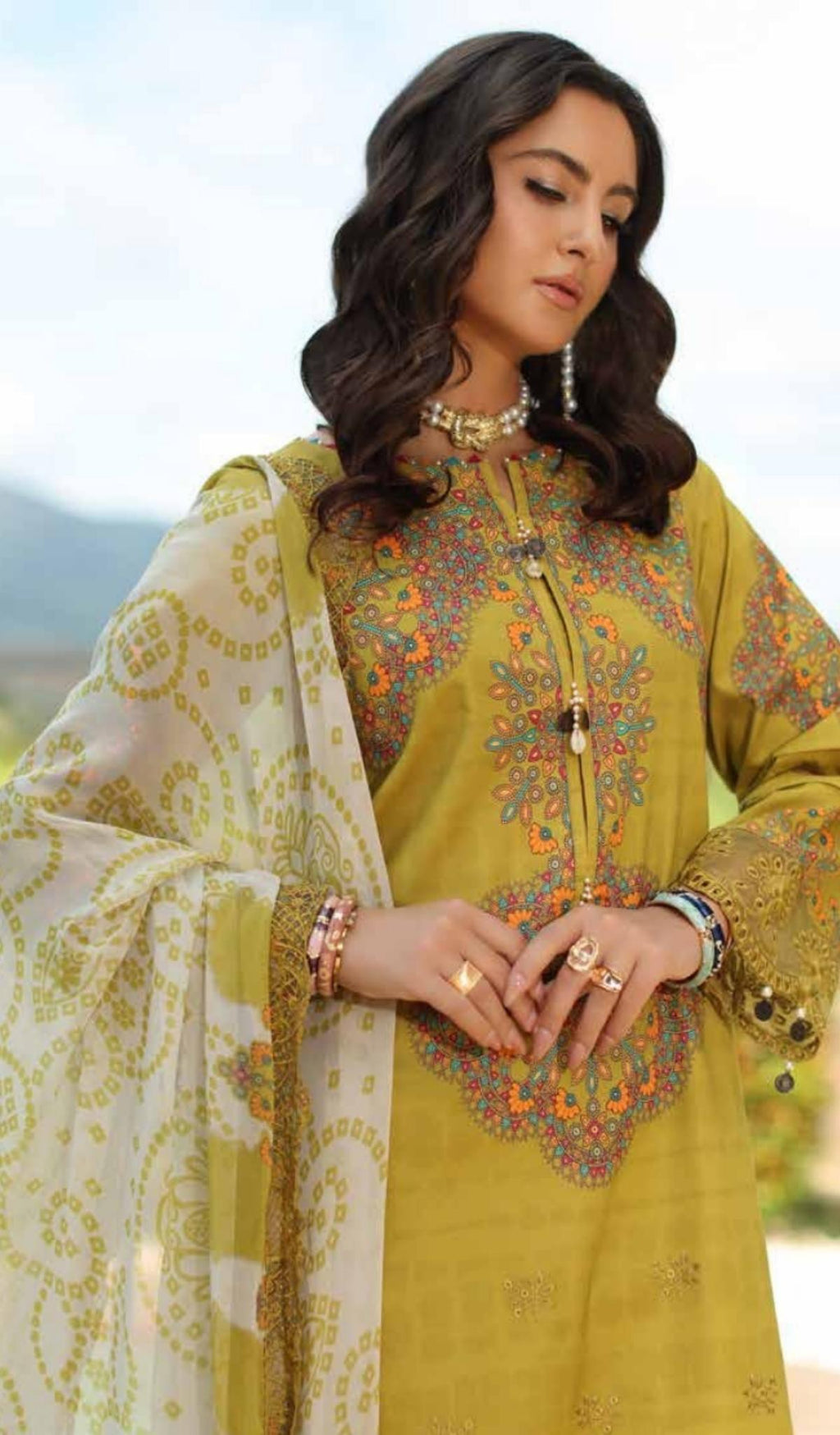 3 Piece Unstitched Embroidered Lawn - V701
