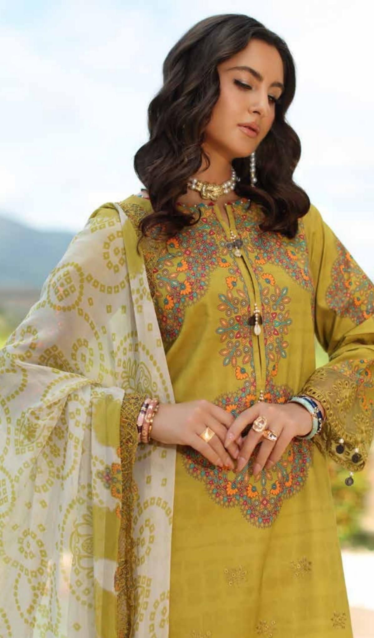 3 Piece Unstitched Embroidered Lawn - V701
