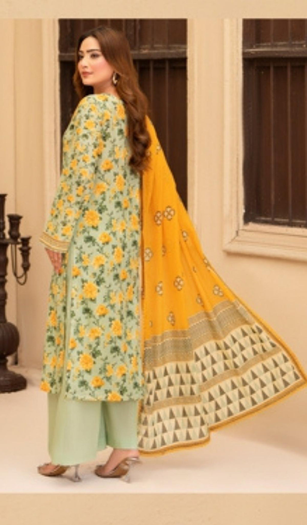 3 Piece Unstitched Digital Printed Lawn - V201