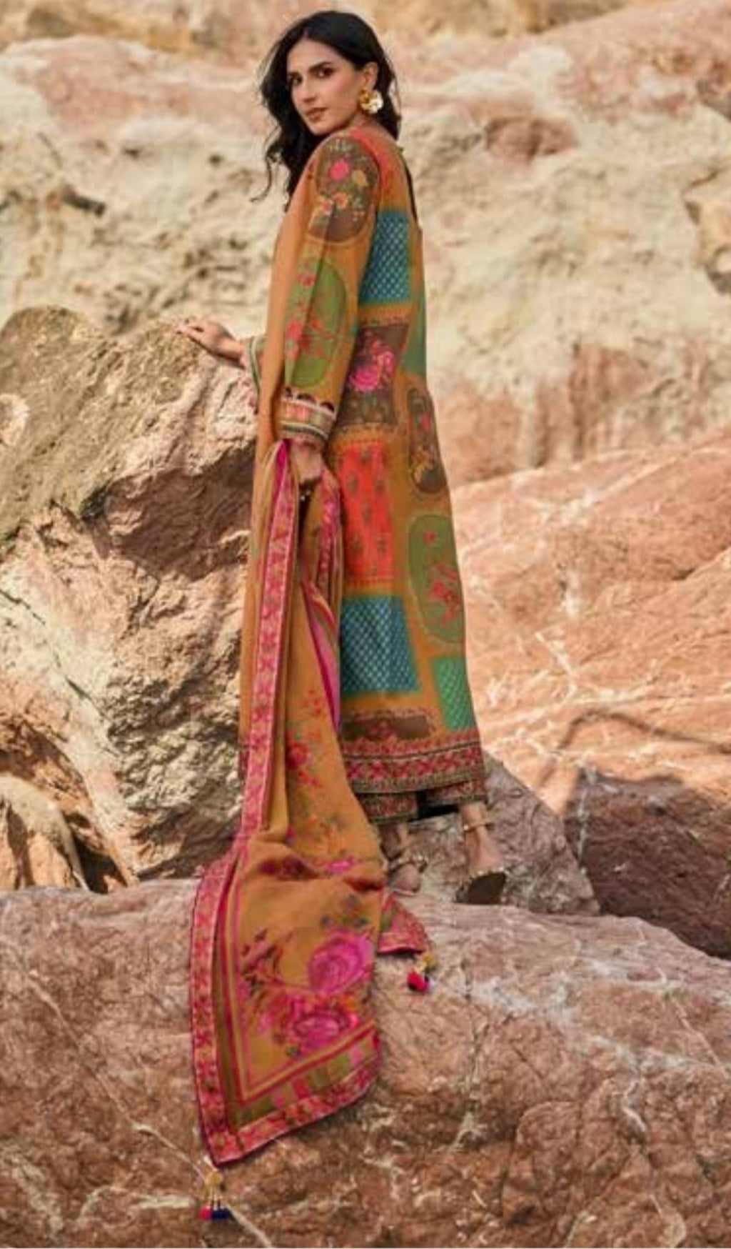 3 Piece Unstitched Embroidered Lawn - V602