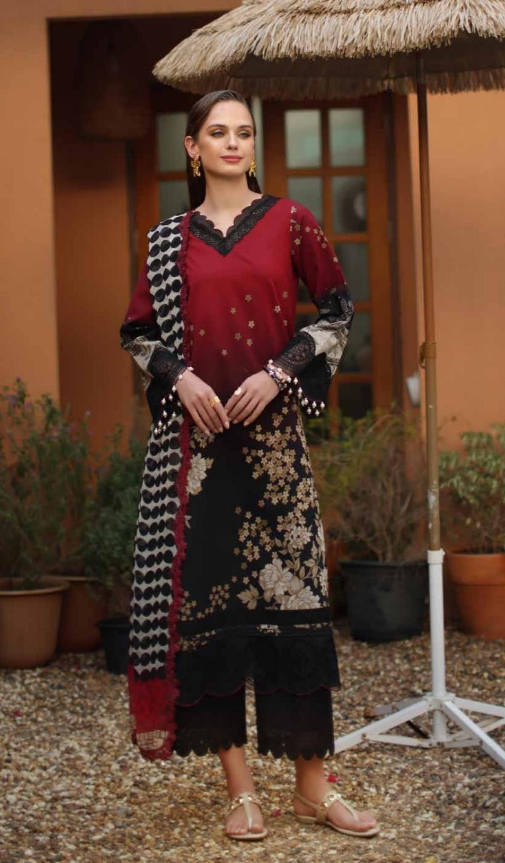 3 Piece Unstitched Embroidered Lawn - V702