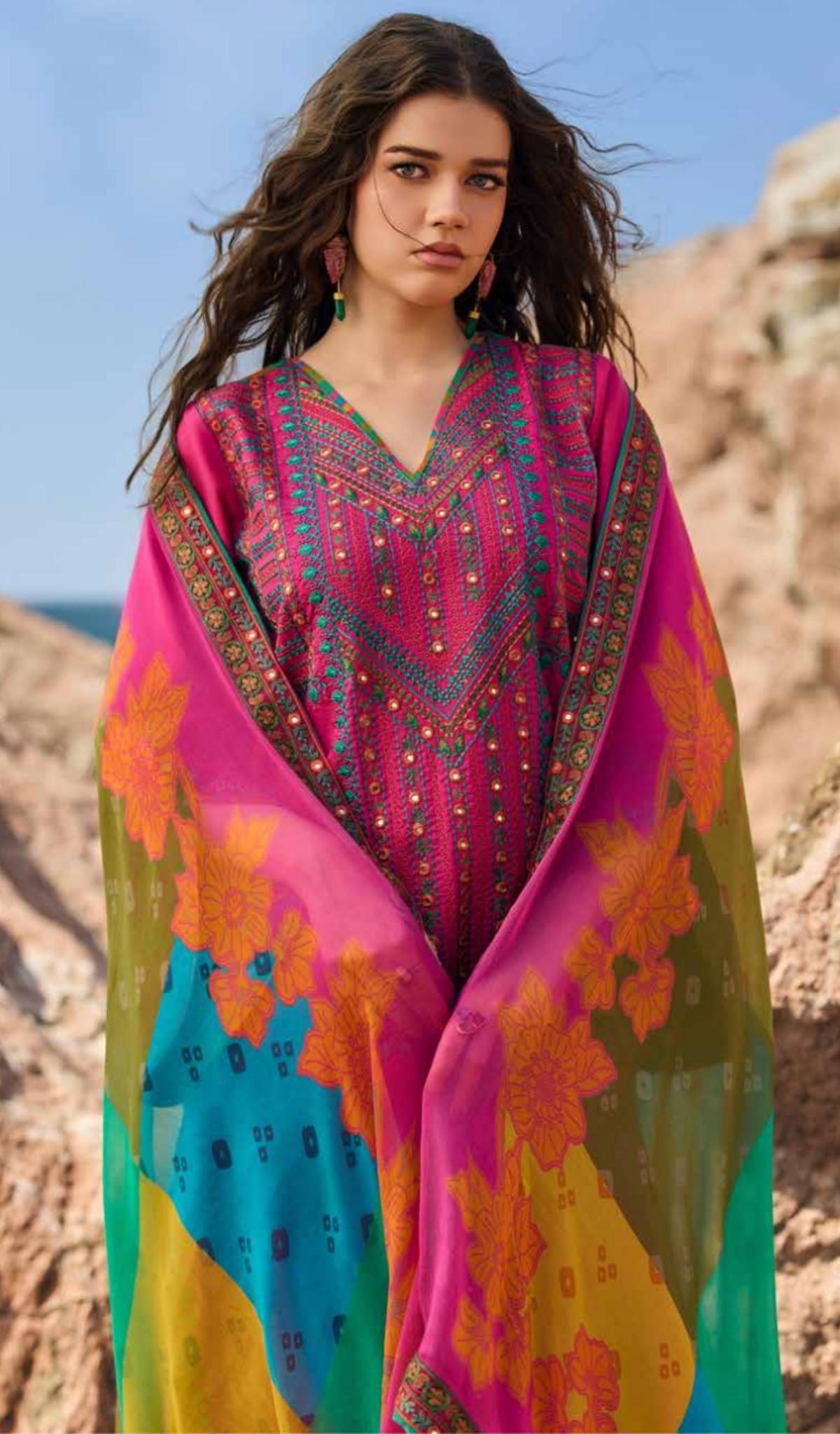 3 Piece Unstitched Embroidered Lawn - V603