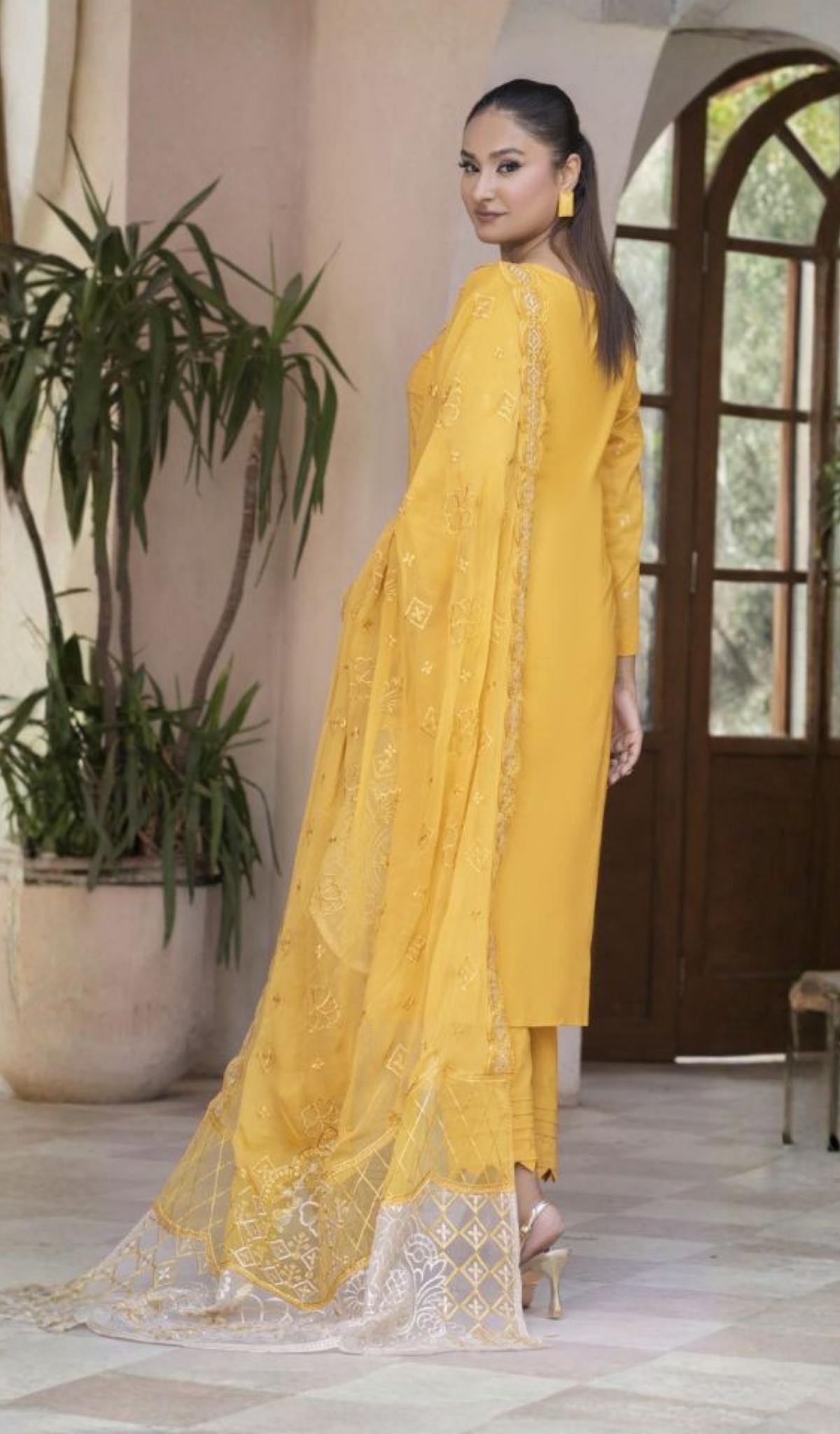 3 Piece Unstitched Embroidered Lawn - V803