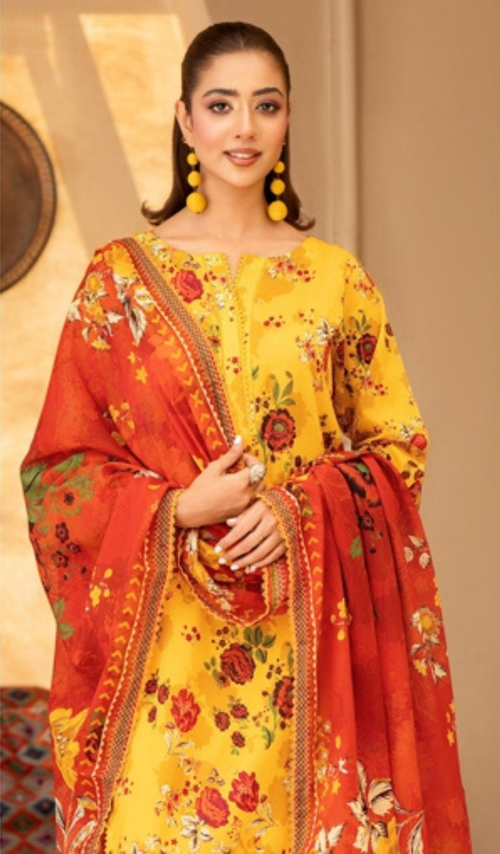3 Piece Unstitched Digital Printed Lawn - V203