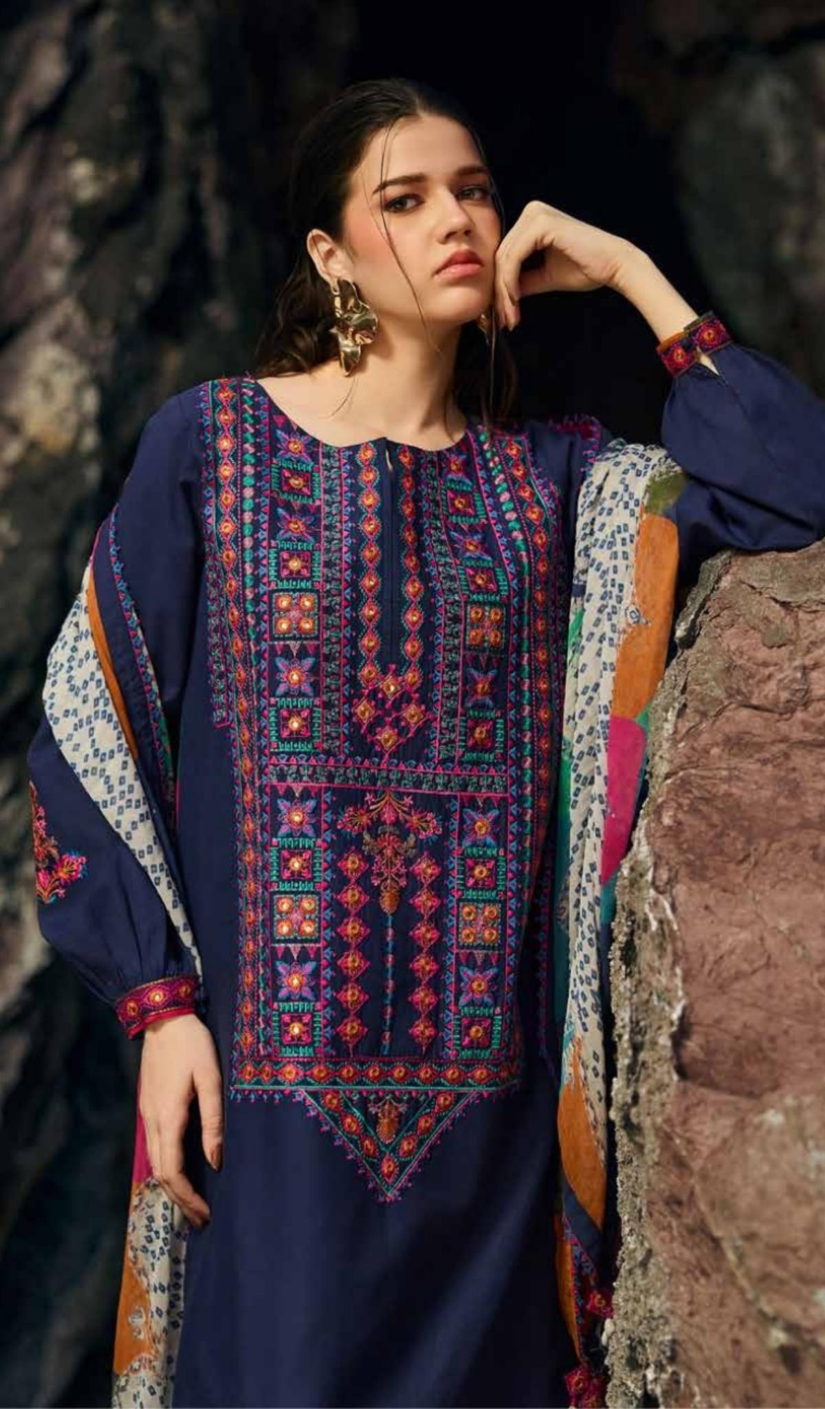 3 Piece Unstitched Embroidered Lawn - V604