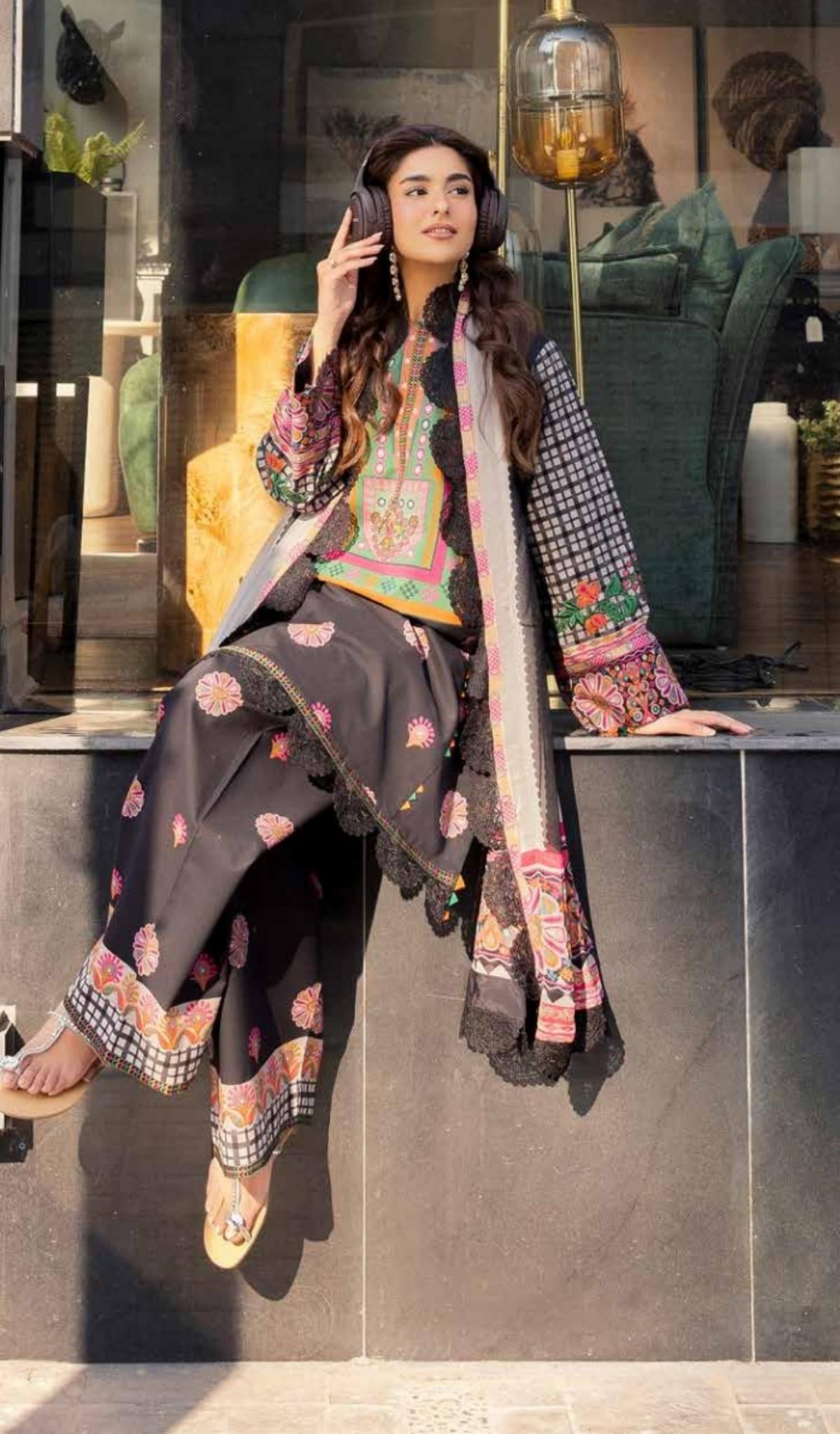 3 Piece Unstitched Embroidered Lawn - V704