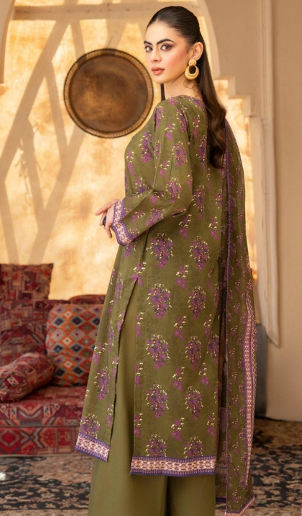 3 Piece Unstitched Digital Printed Lawn - V205