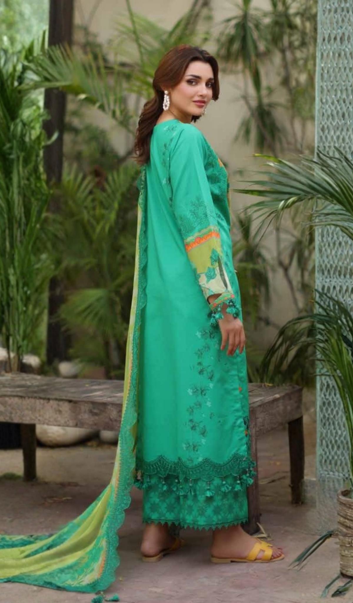 3 Piece Unstitched Embroidered Lawn - V705
