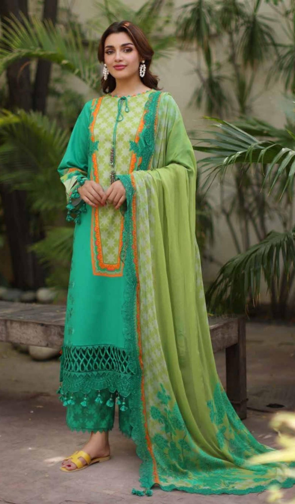 3 Piece Unstitched Embroidered Lawn - V705