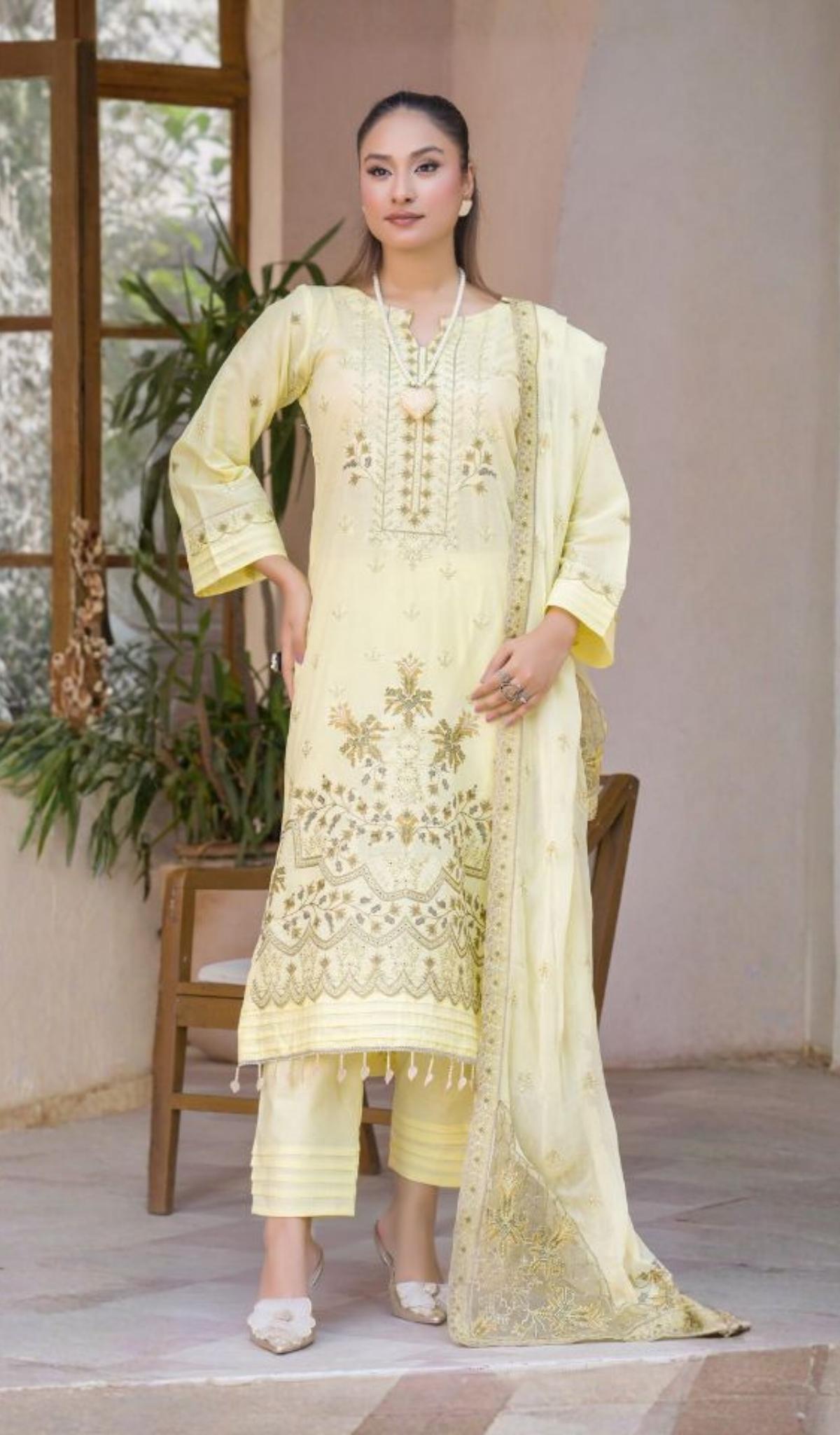 3 Piece Unstitched Embroidered Lawn - V805