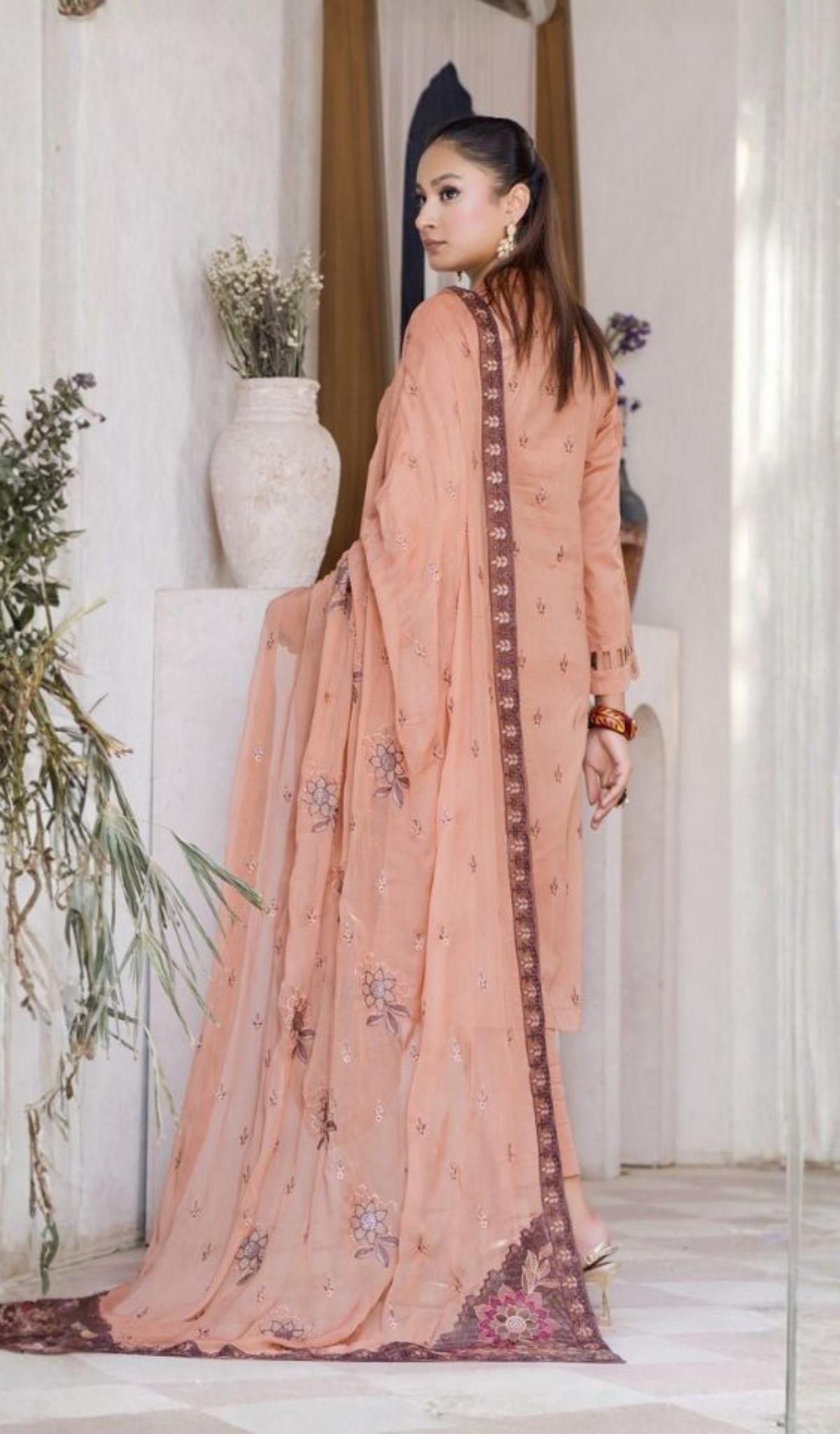 3 Piece Unstitched Embroidered Lawn - V806