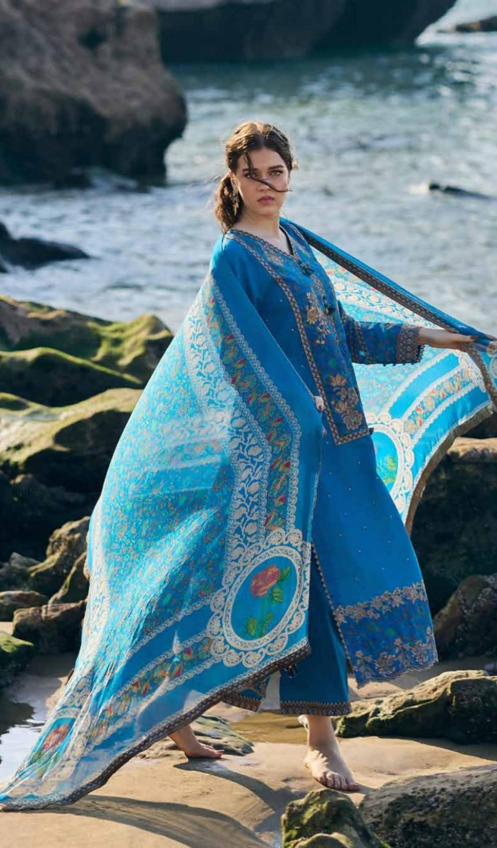 3 Piece Unstitched Embroidered Lawn - V606