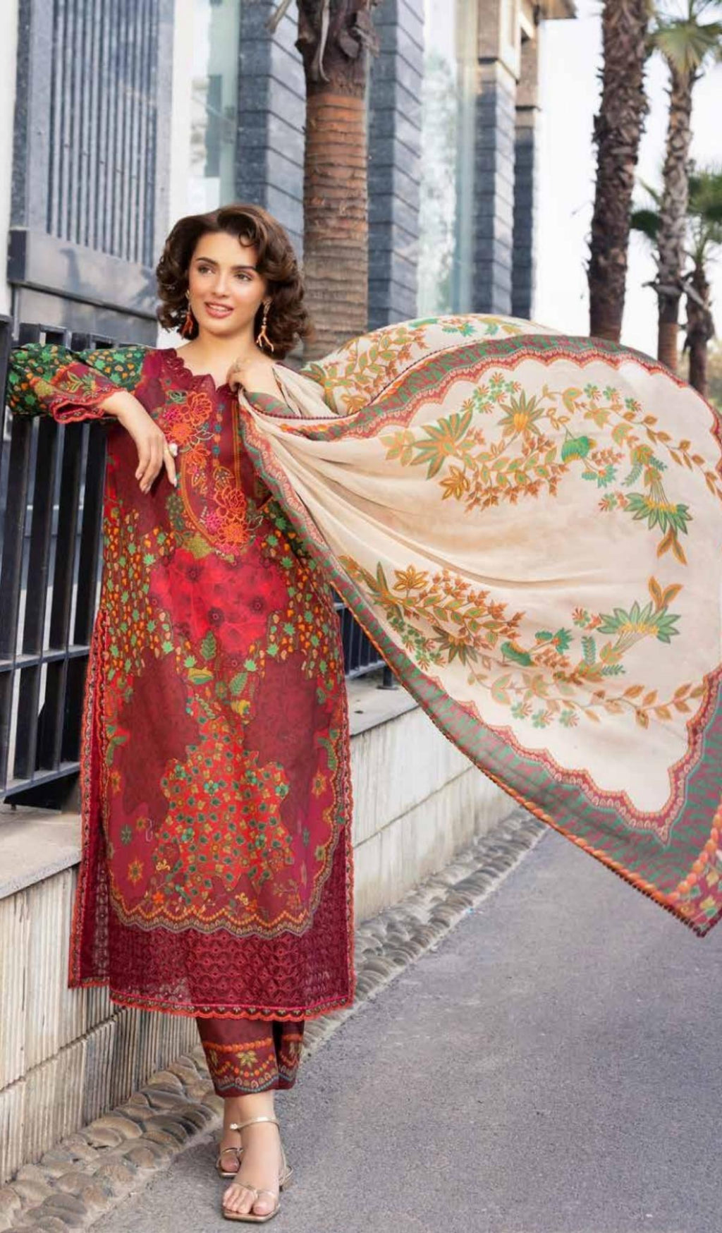 3 Piece Unstitched Embroidered Lawn - V706